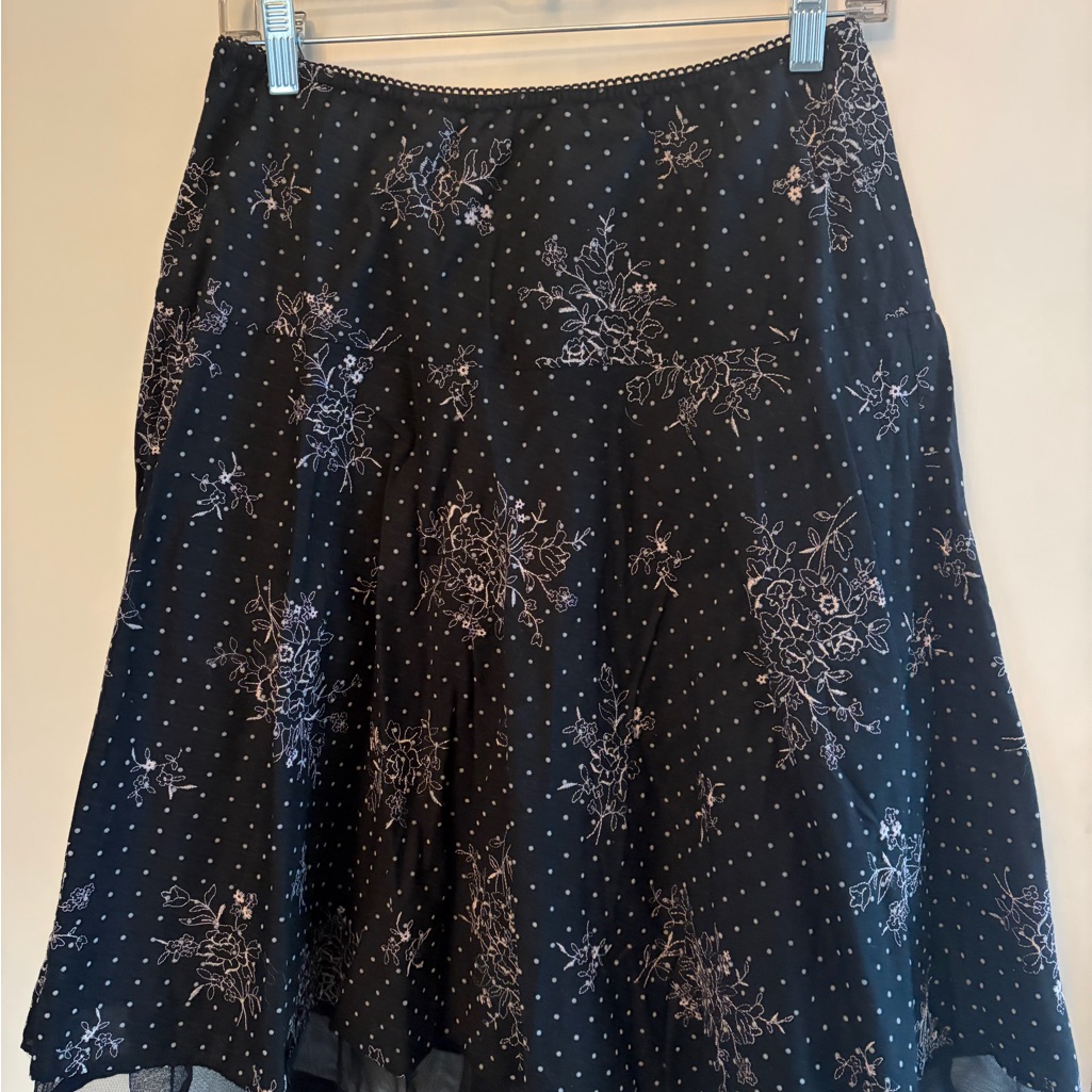 Joe Benbasset Black Skirt With Floral Design